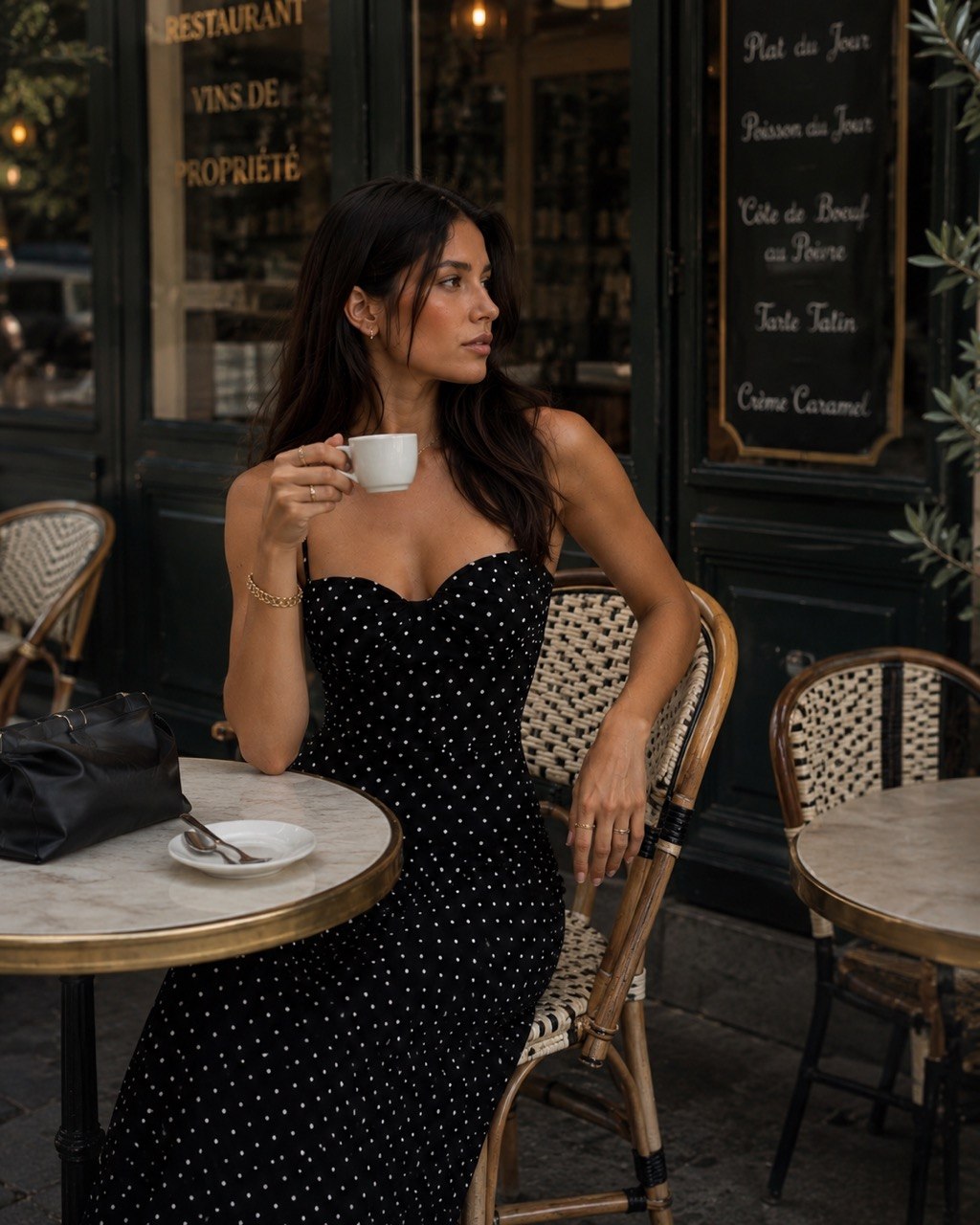 Espresso after dinner Polka Dress